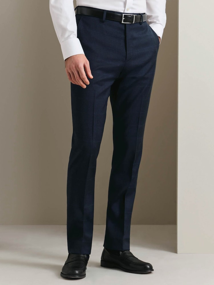 Индиго көк - Charles Tyrwhitt Seasonal Design Slim Fit Suit Trousers - 5суретінің 1 суреті