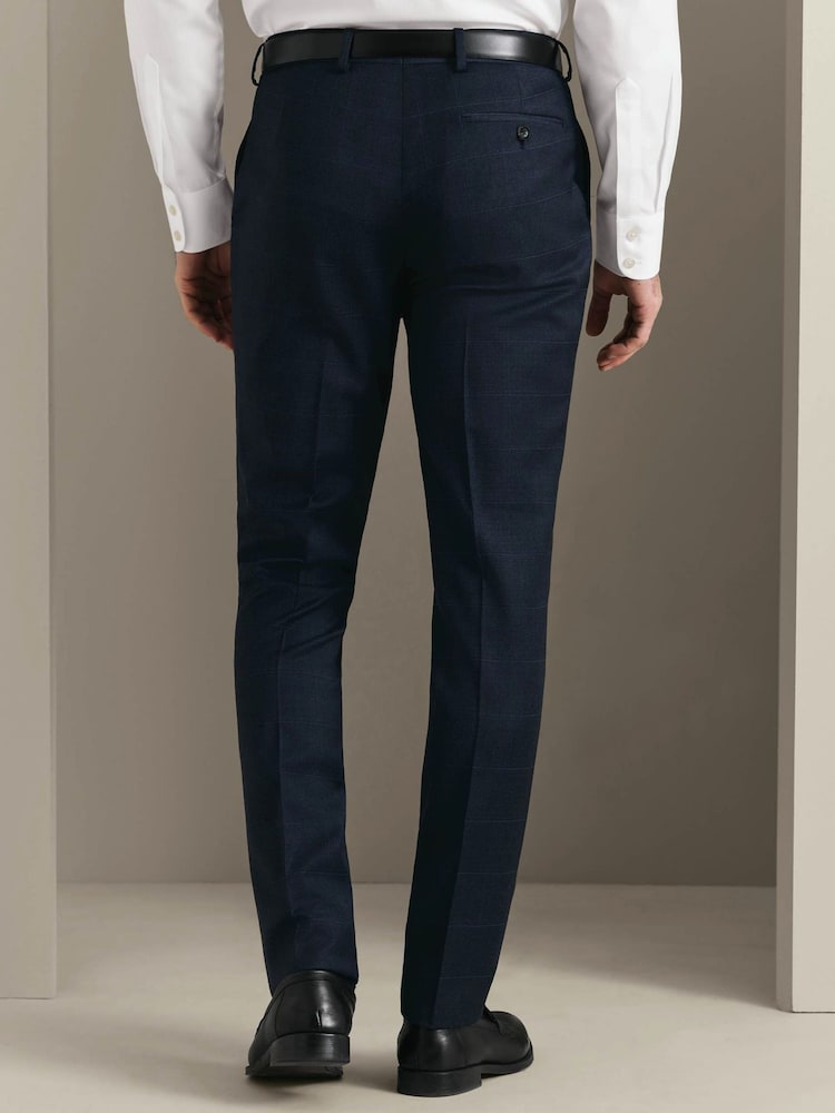 Индиго көк - Charles Tyrwhitt Seasonal Design Slim Fit Suit Trousers - 5суретінің 2 суреті