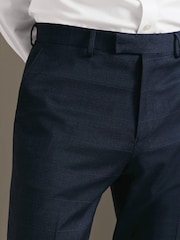 Индиго көк - Charles Tyrwhitt Seasonal Design Slim Fit Suit Trousers - 5суретінің 4 суреті
