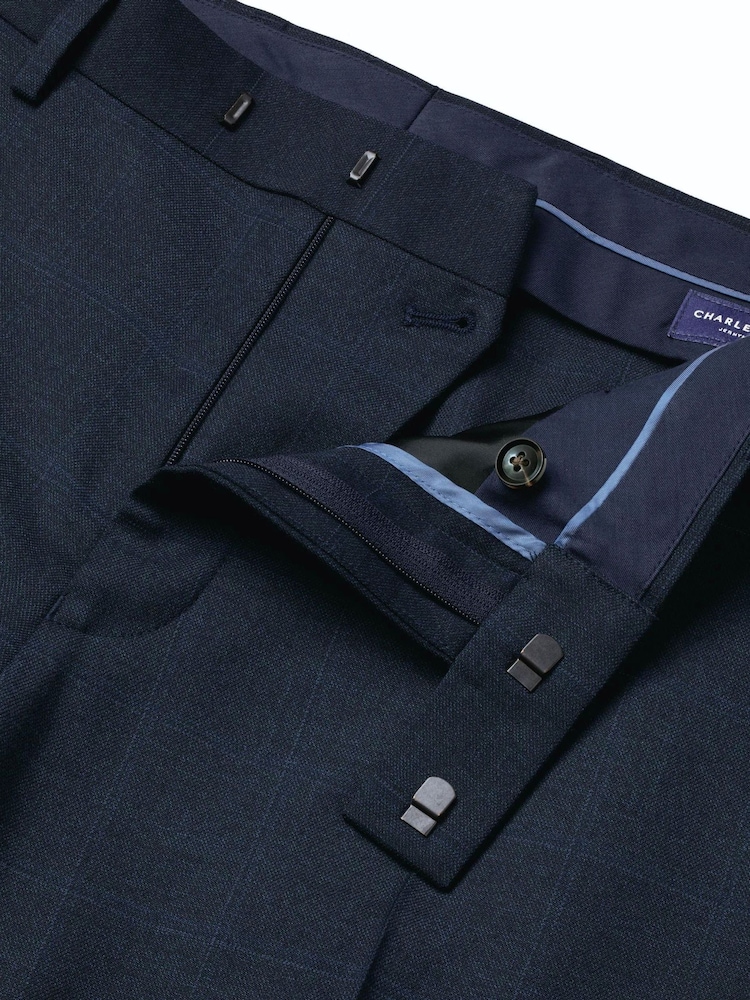 Индиго көк - Charles Tyrwhitt Seasonal Design Slim Fit Suit Trousers - 5суретінің 5 суреті