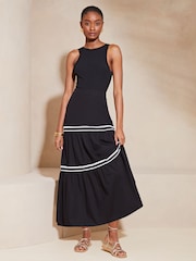 Lipsy Black Petite Tiered Midi Skirt - Image 3 of 4