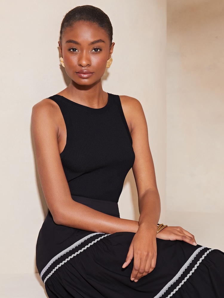 Lipsy Black Tiered Midi Skirt - Image 2 of 4