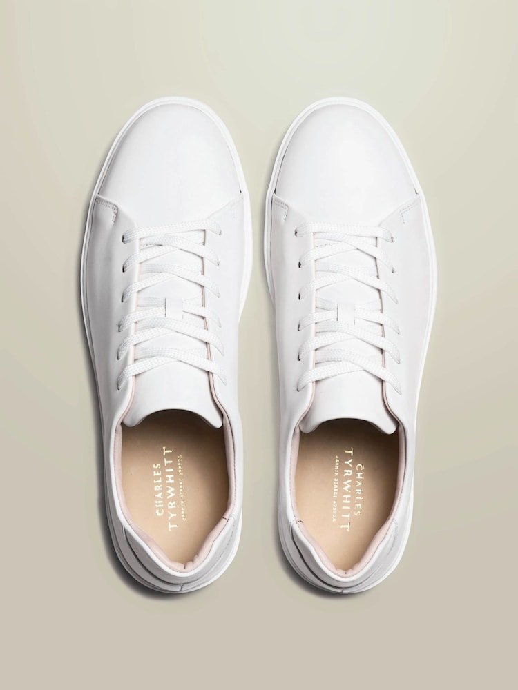 Charles Tyrwhitt White Leather Smart Trainers - Image 4 of 4