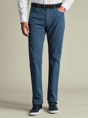 Charles Tyrwhitt Denim Blue Twill Slim Fit 5 Pocket Jeans - Image 1 of 6