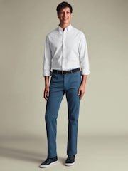 Charles Tyrwhitt Denim Blue Twill Slim Fit 5 Pocket Jeans - Image 4 of 6