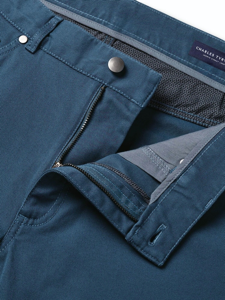 Charles Tyrwhitt Denim Blue Twill Slim Fit 5 Pocket Jeans - Image 6 of 6