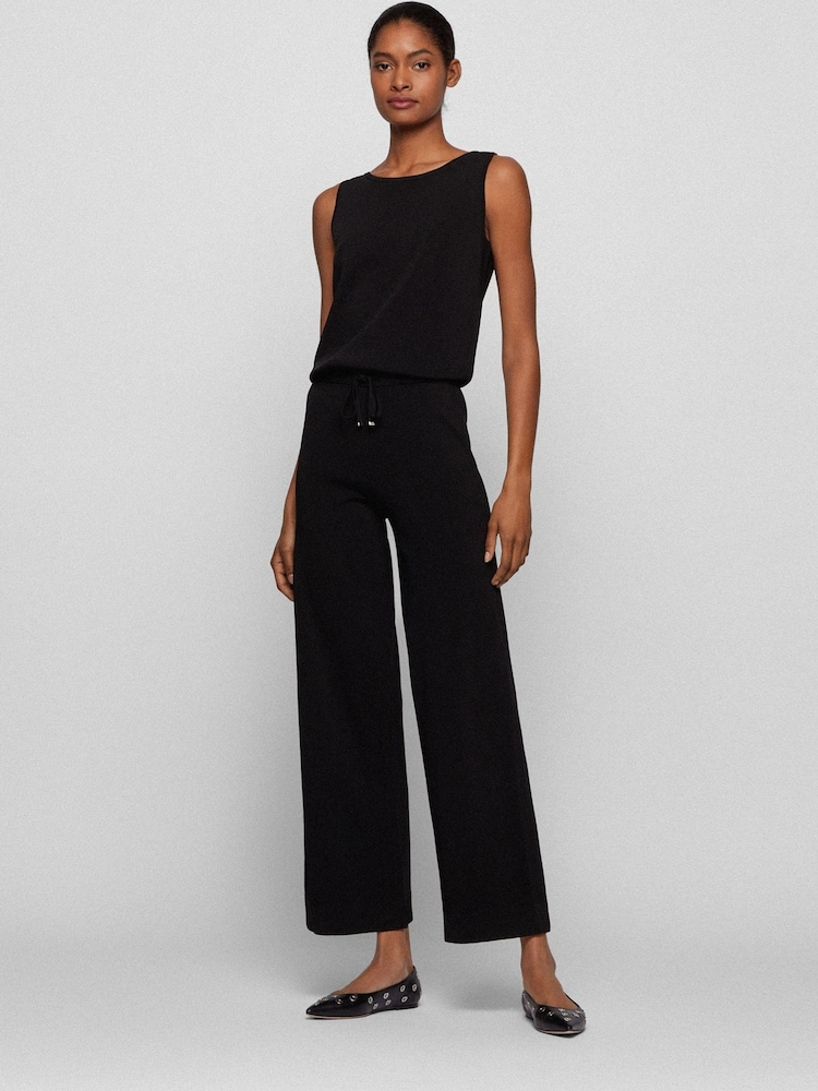 BOSS Black Black Drawstring-Waist Wide Leg Jumpsuit - Image 1 of 5 BOSS Black Black Drawstring-Waist Wide Leg Jumpsuit - Image 1 of 5