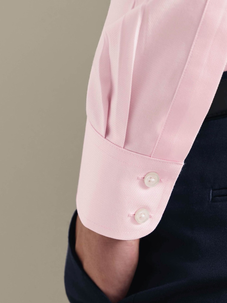 Απαλό ροζ - Charles Tyrwhitt Μη σιδερένιο πουκάμισο Royal Oxford Slim Fit - Εικόνα 4 από 4