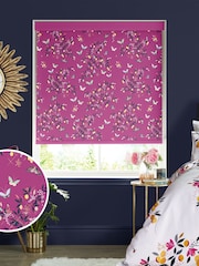 Sara Miller Purple Butterflies & Trellis Made to Measure Roller Blinds - Image 1 of 6