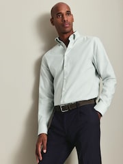 Charles Tyrwhitt Green Non Iron Pinpoint Oxford Shirt - Image 1 of 5