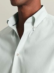 Charles Tyrwhitt Green Non Iron Pinpoint Oxford Shirt - Image 3 of 5