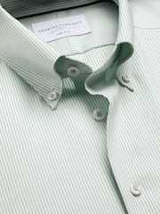 Charles Tyrwhitt Green Non Iron Pinpoint Oxford Shirt - Image 5 of 5