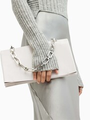 AllSaints White Akira Clutch Bag - Image 1 of 8