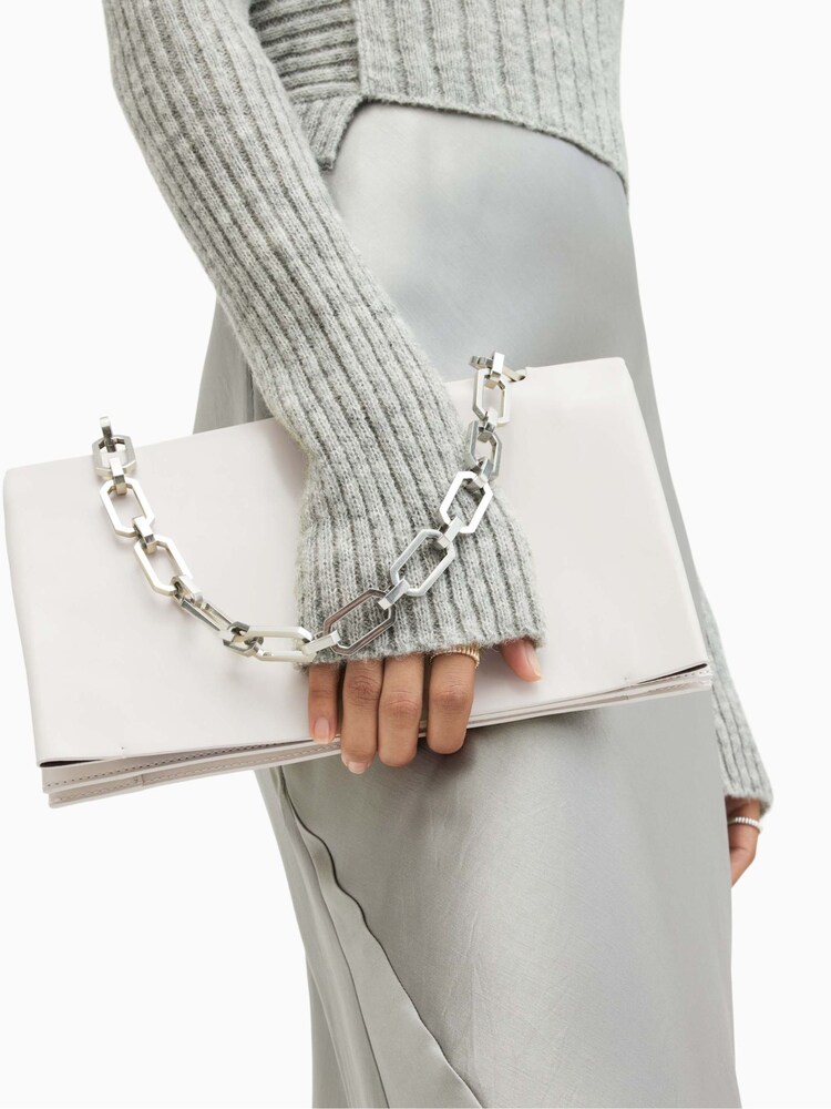 AllSaints White Akira Clutch Bag - Image 1 of 8