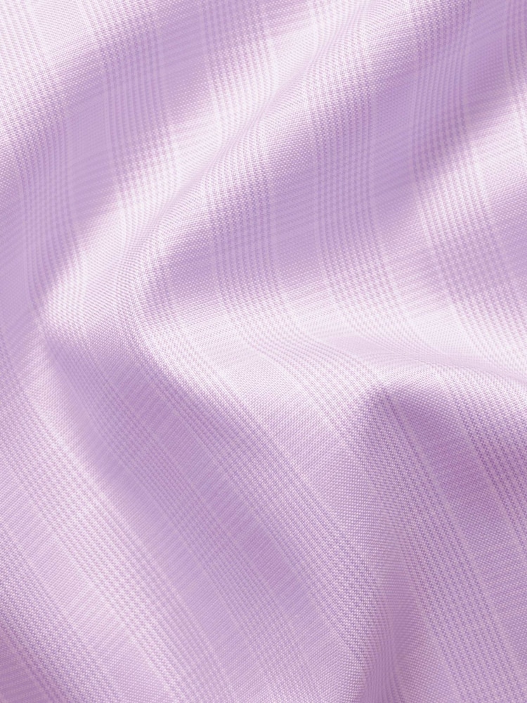 Charles Tyrwhitt Purple Prince Of Wales Non-iron Stretch Pinpoint Oxford Slim Fit Shirt - Image 6 of 6 Charles Tyrwhitt Purple Prince Of Wales Non-iron Stretch Pinpoint Oxford Slim Fit Shirt - Image 6 of 6