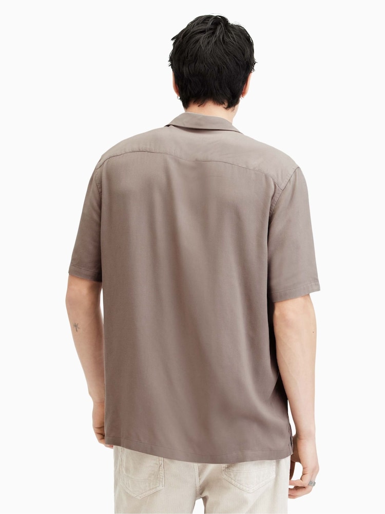 AllSaints Brown Venice Shirt - Image 2 of 5