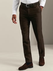 Smeđa - Charles Tyrwhitt Slim Fit Pantalone od odela - Slika 1 od 6