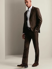 Smeđa - Charles Tyrwhitt Slim Fit Pantalone od odela - Slika 3 od 6
