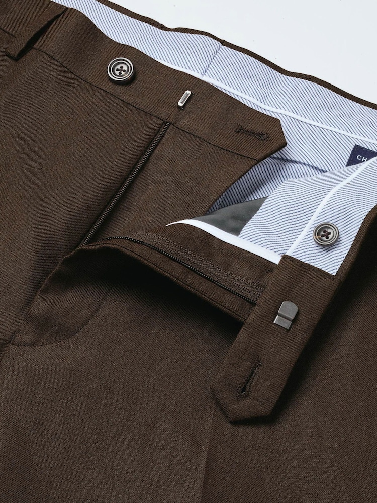 Smeđa - Charles Tyrwhitt Slim Fit Pantalone od odela - Slika 6 od 6