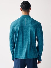 Teal Blue Active Zip Up Training Top - Image 4 of 8