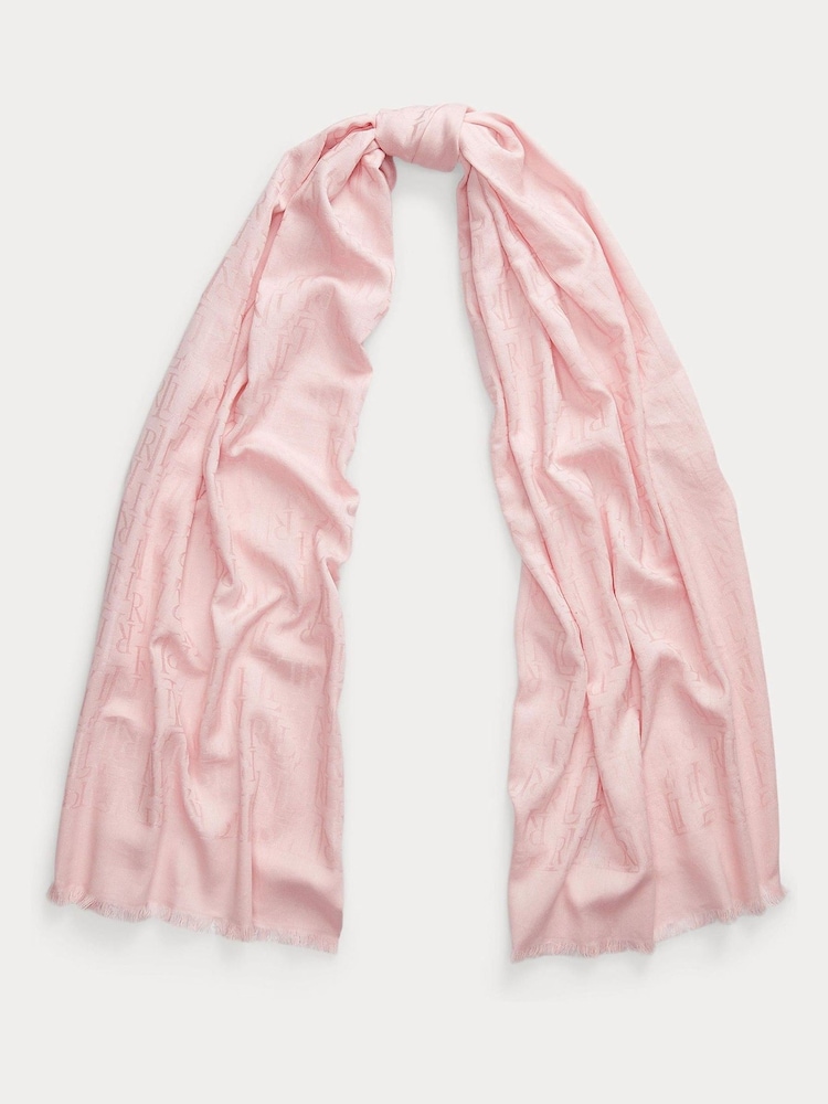 Pink - Lauren Ralph Lauren Jaquard-Logo-Schal - Bild 1 von 3