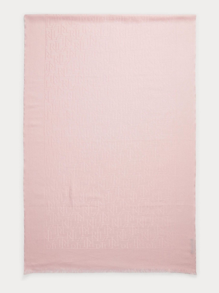 Pink - Lauren Ralph Lauren Jaquard-Logo-Schal - Bild 2 von 3