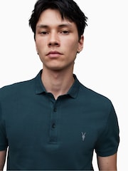 AllSaints Blue Reform Polo Shirt - Image 2 of 6