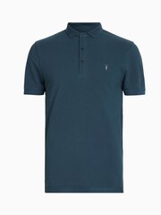 AllSaints Blue Reform Polo Shirt - Image 6 of 6