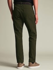 Charles Tyrwhitt Green Twill Slim Fit 5 Pocket Jeans - Image 2 of 5