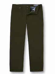 Charles Tyrwhitt Green Twill Slim Fit 5 Pocket Jeans - Image 4 of 5