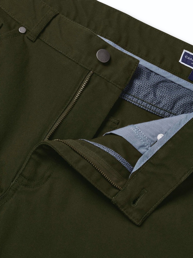 Charles Tyrwhitt Green Twill Slim Fit 5 Pocket Jeans - Image 5 of 5 Charles Tyrwhitt Green Twill Slim Fit 5 Pocket Jeans - Image 5 of 5