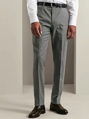 Сұр - Charles Tyrwhitt Slim Fit Herringbone Performance костюм шалбар - 4суретінің 1 суреті