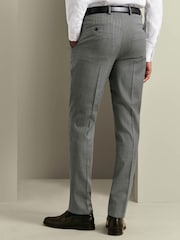 Сұр - Charles Tyrwhitt Slim Fit Herringbone Performance костюм шалбар - 4суретінің 2 суреті