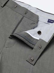 Сұр - Charles Tyrwhitt Slim Fit Herringbone Performance костюм шалбар - 4суретінің 4 суреті