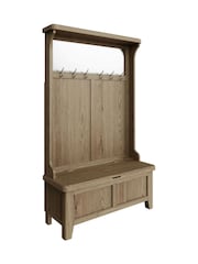 K Interiors Brown Embleton Solid Wood 3 Basket Hall Bench Seat - Image 2 of 4