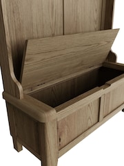 K Interiors Brown Embleton Solid Wood 3 Basket Hall Bench Seat - Image 3 of 4