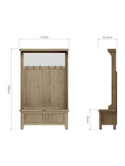 K Interiors Brown Embleton Solid Wood 3 Basket Hall Bench Seat - Image 4 of 4