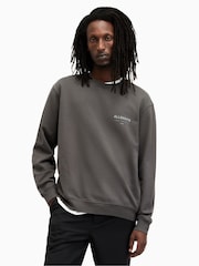 AllSaints Grey Underground Crew Jumper 100% Cotton Sweatshirt - Image 1 of 7