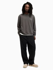 AllSaints Grey Underground Crew Jumper 100% Cotton Sweatshirt - Image 4 of 7
