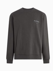 AllSaints Grey Underground Crew Jumper 100% Cotton Sweatshirt - Image 7 of 7