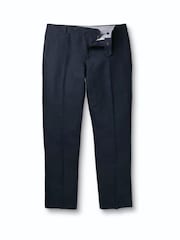 Charles Tyrwhitt Navy Blue Slim Fit Linen Suit Trousers - Image 8 of 9