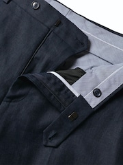 Charles Tyrwhitt Navy Blue Slim Fit Linen Suit Trousers - Image 9 of 9