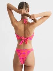 Reiss Orange Lola Orange Printed Bandeau Bikini Top - Image 5 of 6