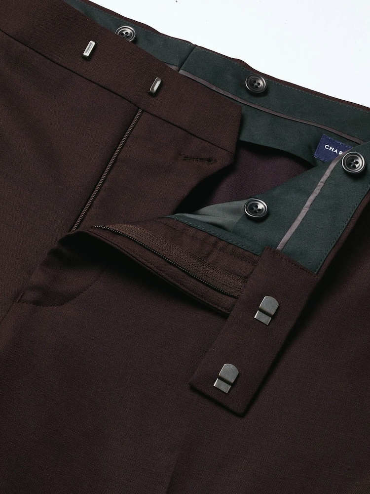 Қоңыр - Charles Tyrwhitt Slim Fit кешкі ас костюмі шалбары - 5суретінің 5 суреті