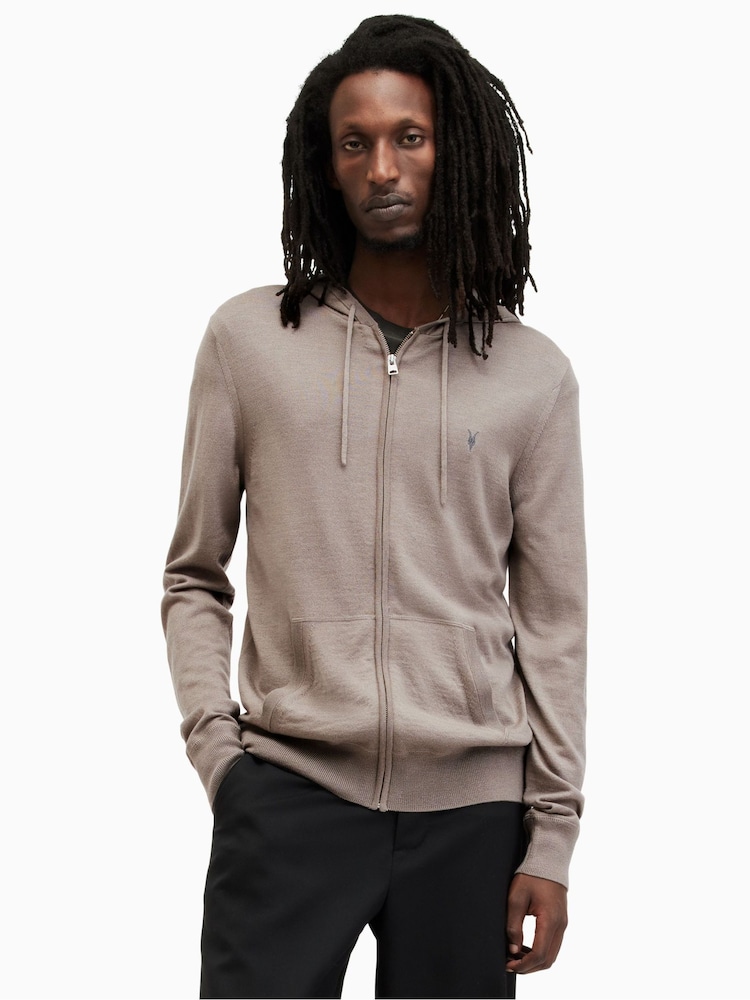 AllSaints Natural Mode Merino Zip Hoodie - Image 1 of 6