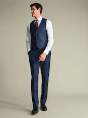 Charles Tyrwhitt Blue Slim Fit Natural Stretch Twill Waistcoat - Image 1 of 2