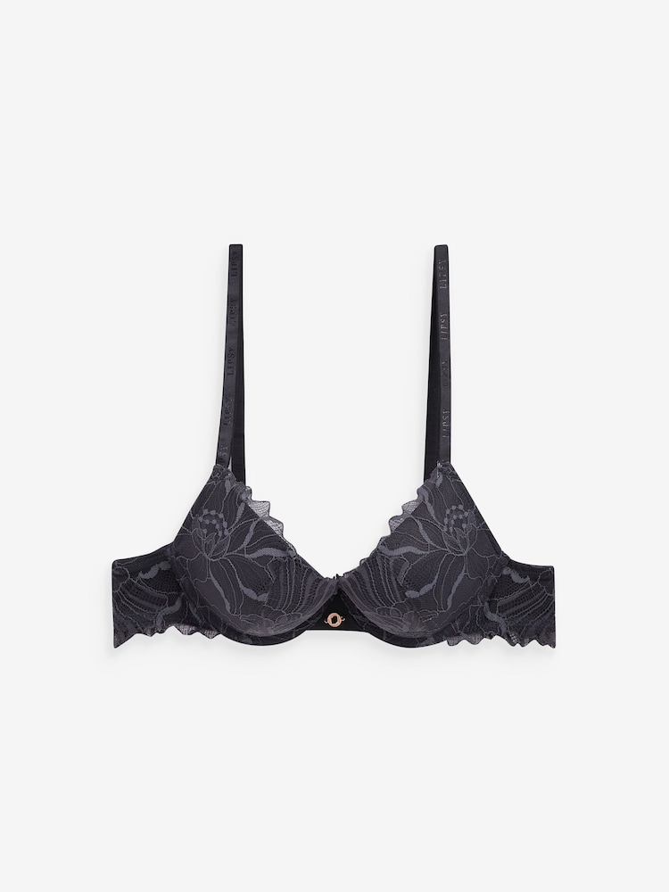 Lipsy Charcoal Grey Push Up Plunge Bra - Image 5 of 5 Lipsy Charcoal Grey Push Up Plunge Bra - Image 5 of 5