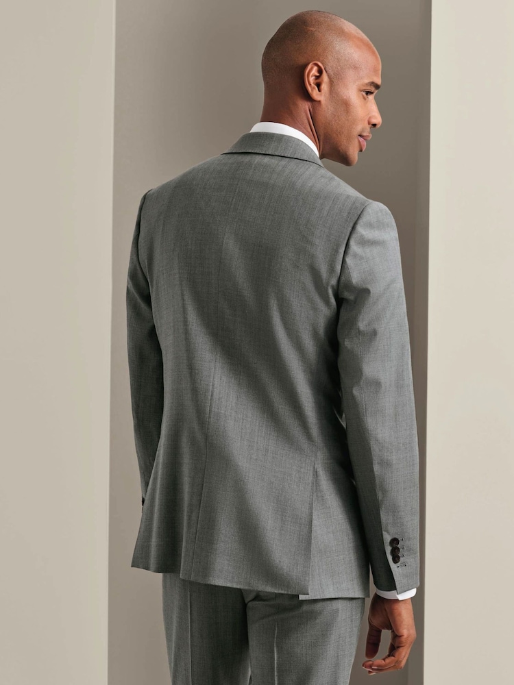 Charles Tyrwhitt Grey Slim Fit Herringbone Performance Suit Jacket - Image 2 of 5 Charles Tyrwhitt Grey Slim Fit Herringbone Performance Suit Jacket - Image 2 of 5
