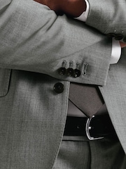 Charles Tyrwhitt Grey Slim Fit Herringbone Performance Suit Jacket - Image 4 of 5
