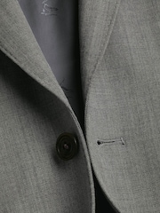 Charles Tyrwhitt Grey Slim Fit Herringbone Performance Suit Jacket - Image 5 of 5